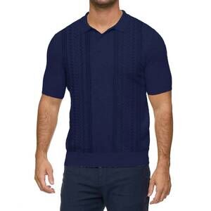 NEW FLAGS & ANTHEM grove sweater polo in navy